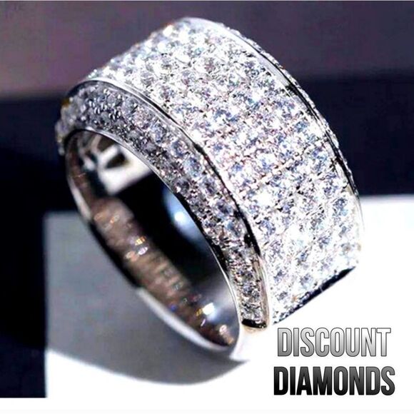 4 Ct. Clear White Diamond Ring Jewelry - 4 Ct. Clear White Baguette Diamond Ring 14K White Gold on 925 Silver 